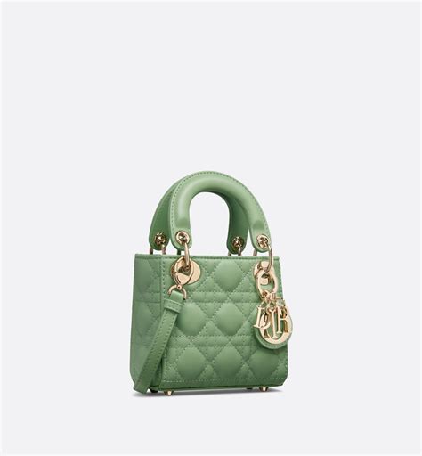 Micro Lady Dior Bag Deep Mint Green Cannage Lambskin